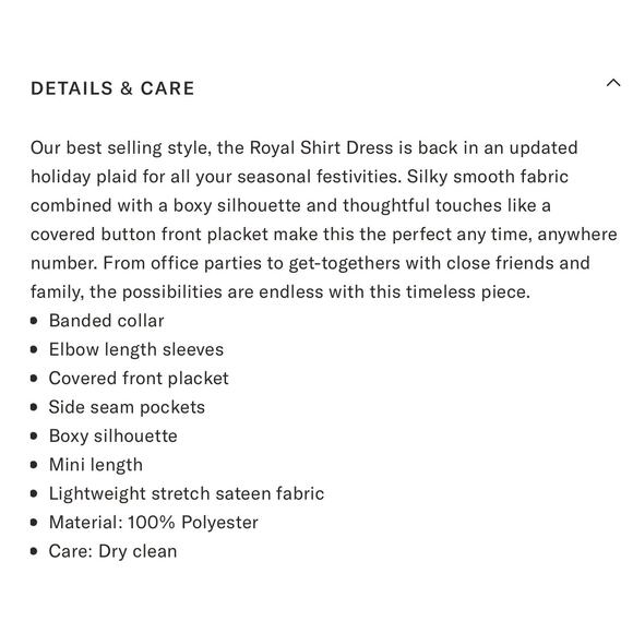 TUCKERNUCK Highland Tartan Royal Shirt Dress NWT Size Large - Picture 7 of 10